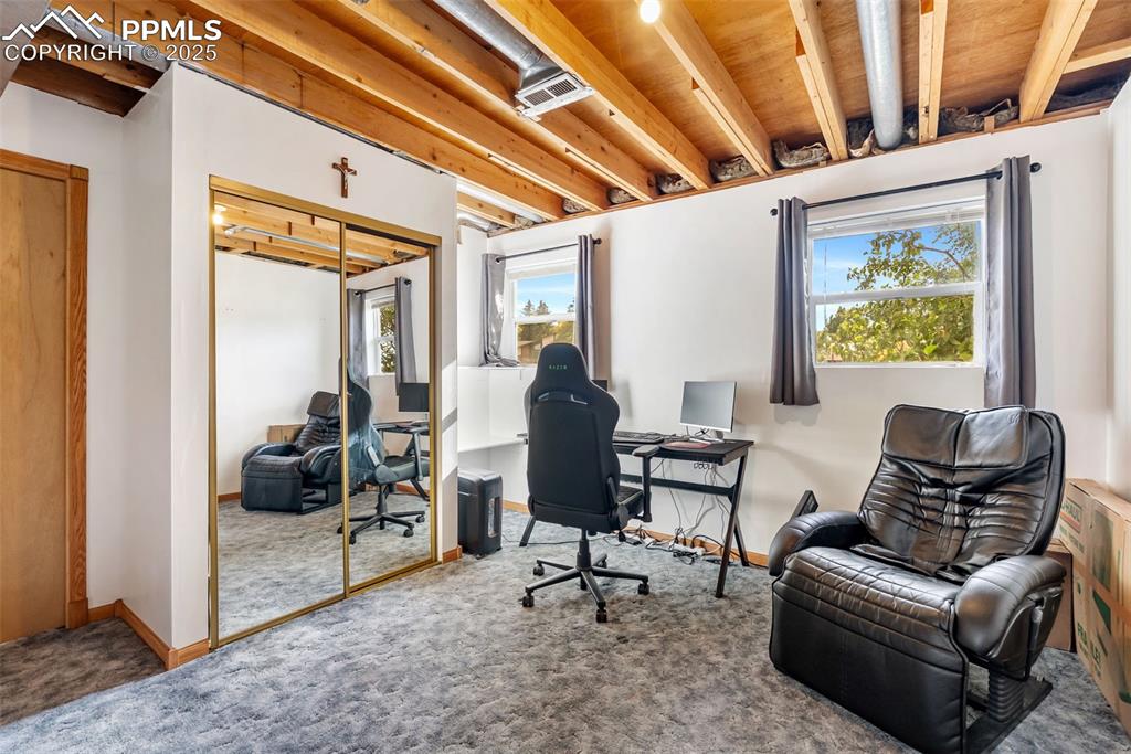 Image 32 of 42: This lower level room could be a bedroom or used as an at home office.