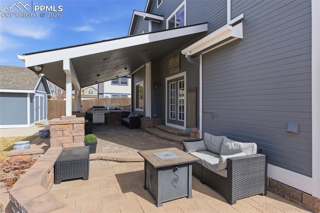 Image 38 of 44: Imagine the BBQs you can have out here! Really thoughtfully created with fa