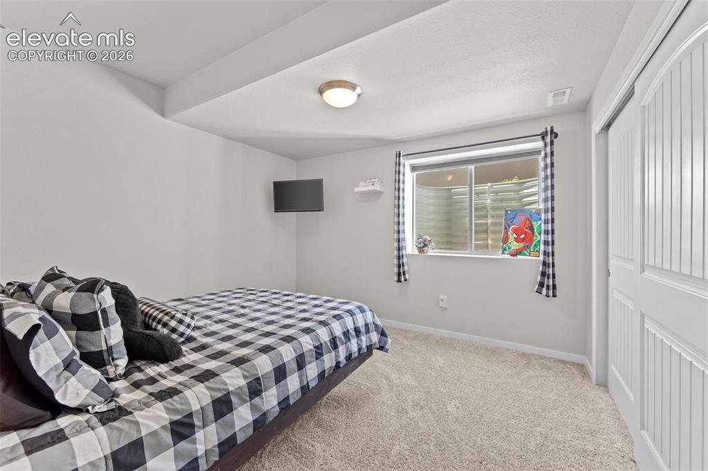 Image 21 of 32: Carpeted room featuring a window with a window well, white walls, and a cei