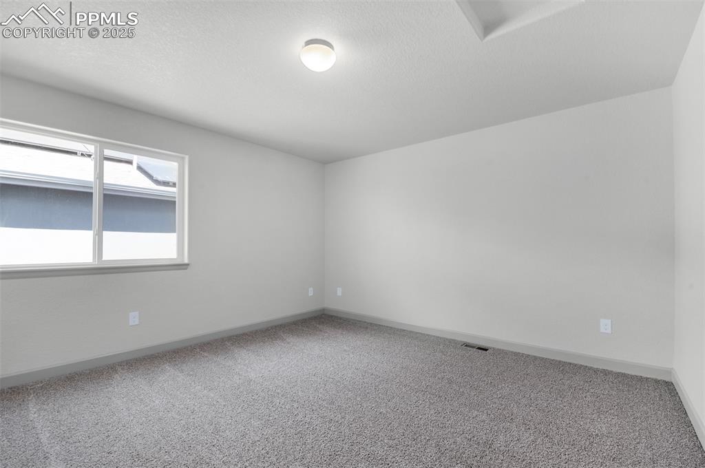 Image 13 of 21: Spare room featuring carpet and a textured ceiling