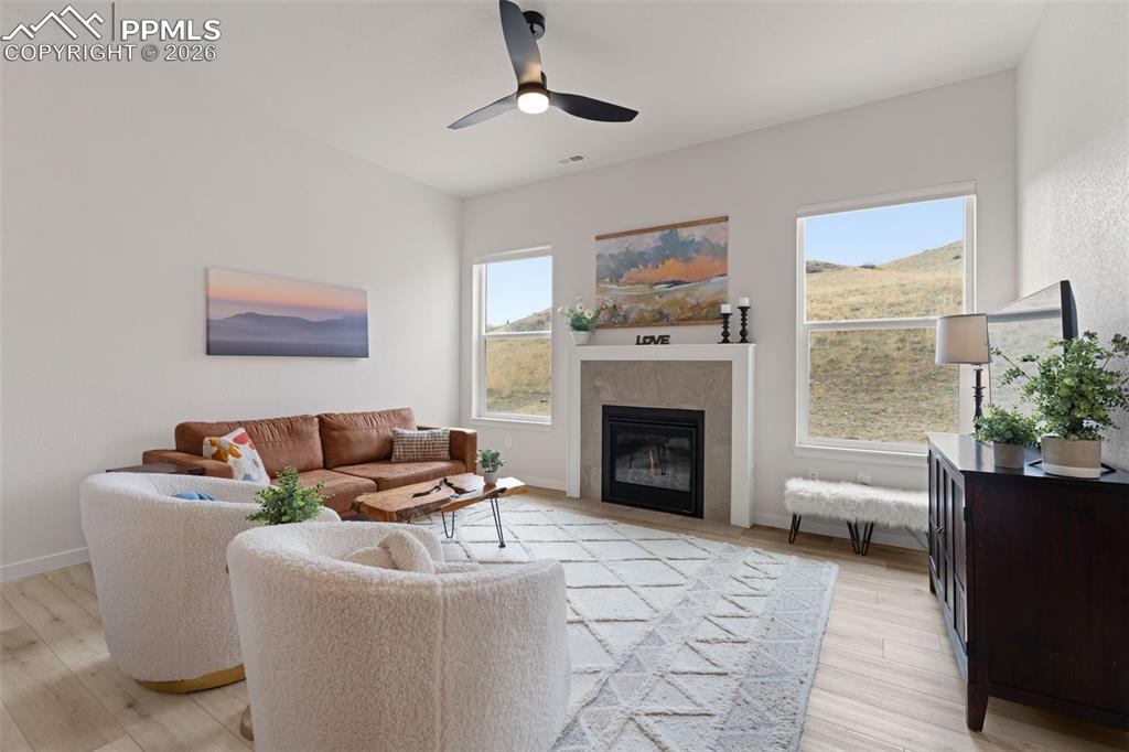 Image 11 of 42: Living room faces the open space