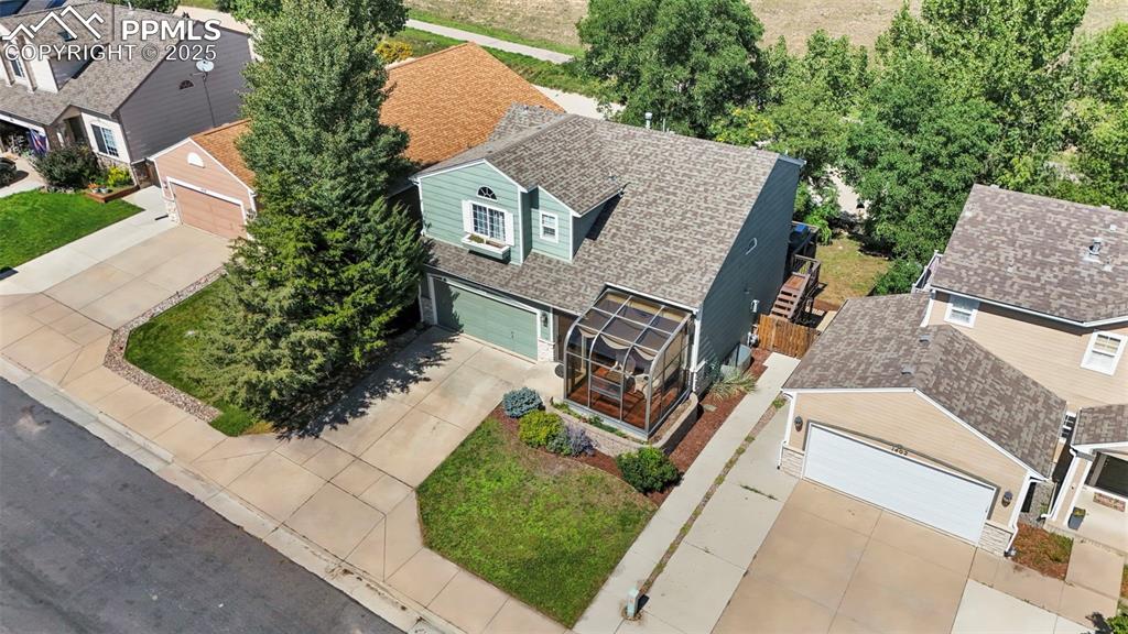 Image 40 of 46: Aerial perspective of suburban area