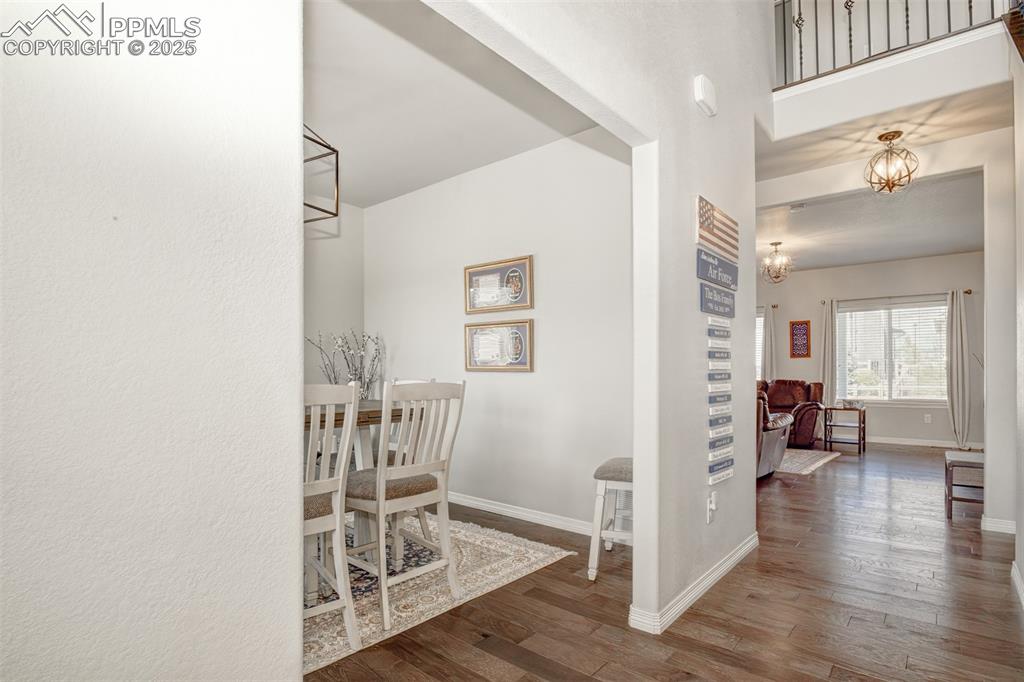 Image 2 of 48: Your view as you enter this lovely home. Separate dining room to your left