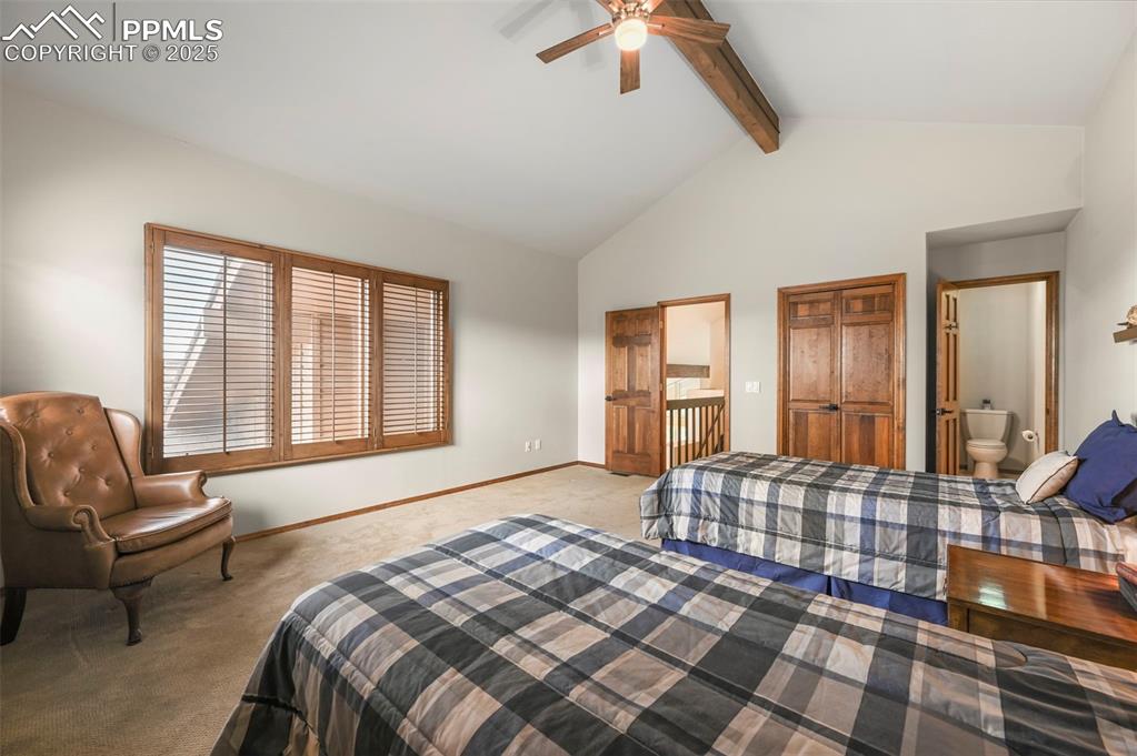 Image 31 of 49: Upper level bedroom with ensuite bathroom
