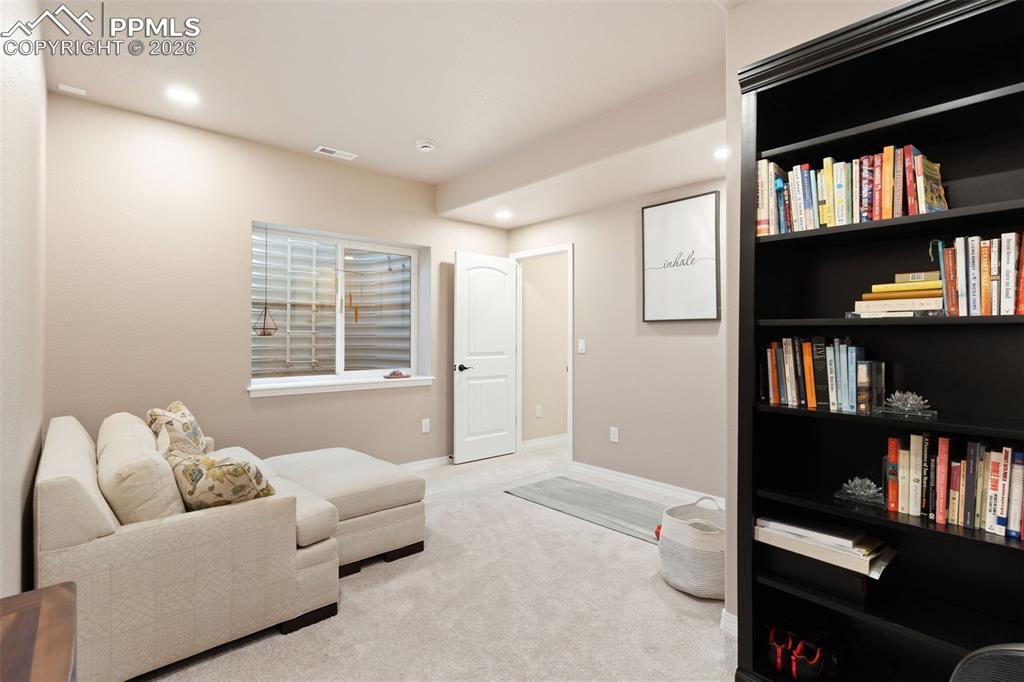 Image 36 of 45: Another bedroom in the basement also makes for a great office