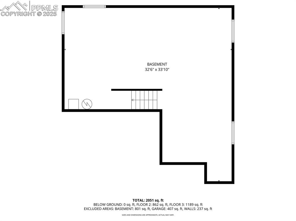 Image 38 of 50: Unfinished basement