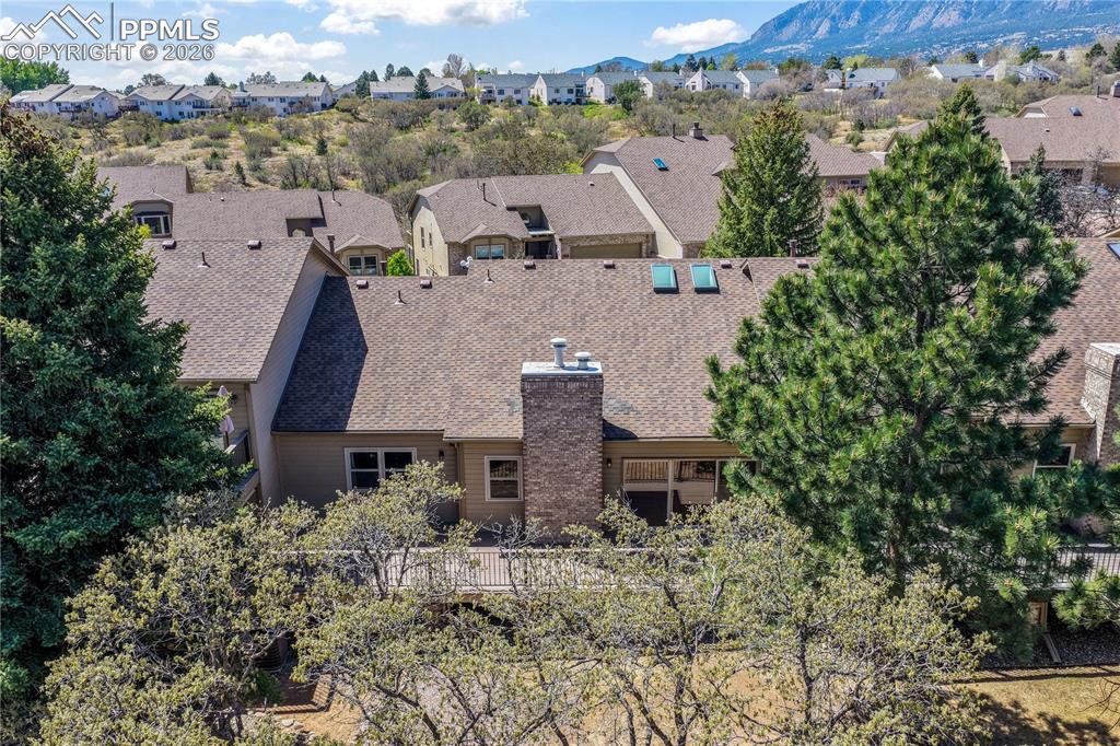 Image 6 of 50: Aerial view of back of home