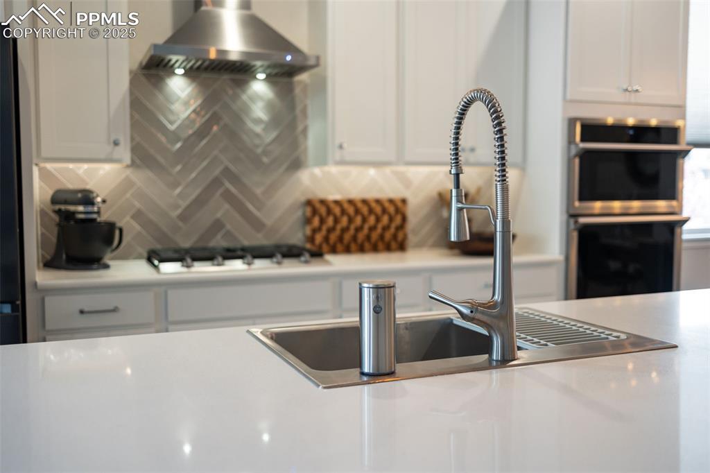 Image 11 of 50: Upgraded sink & range hood