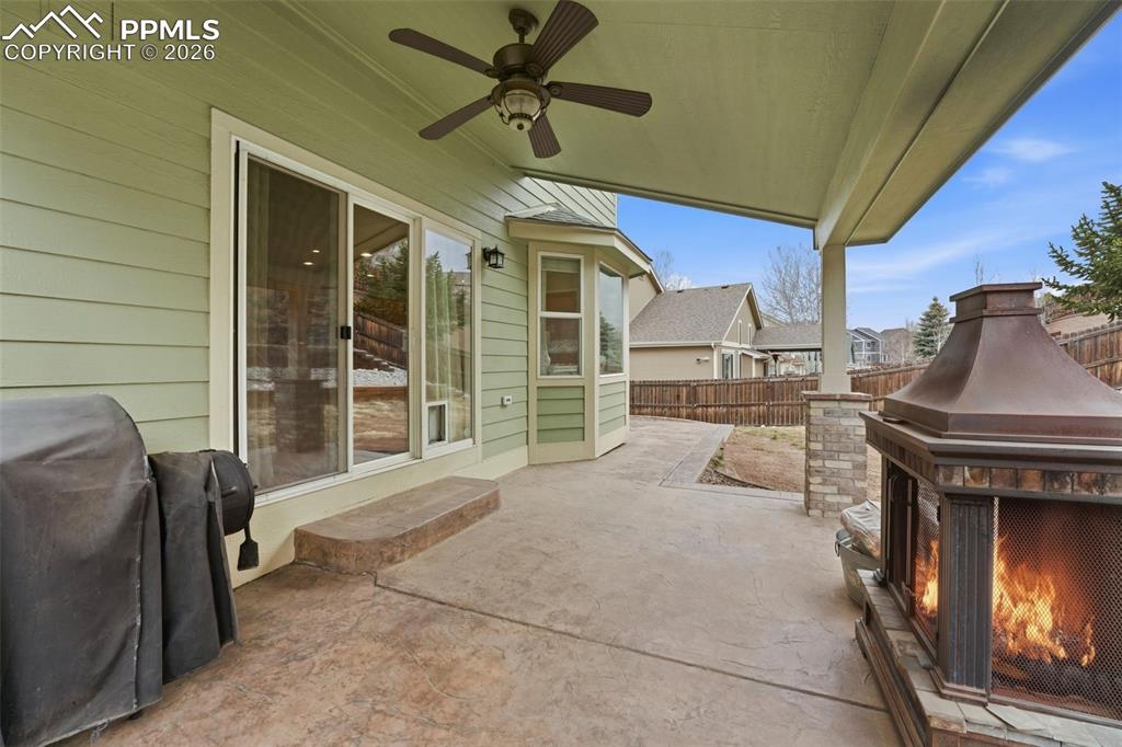Image 49 of 50: Stamped Covered Patio