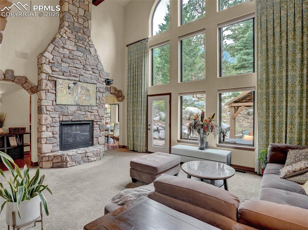 Image 10 of 37: Living room with walkout access