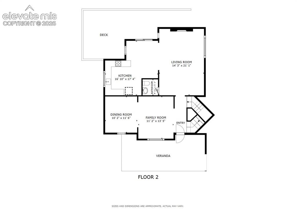 Image 28 of 30: Floor plan - second level (main level)