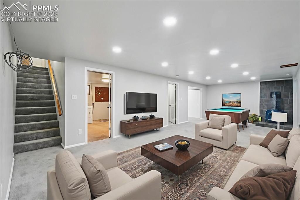 Image 27 of 43: Virtually Staged Family Room/Game Room