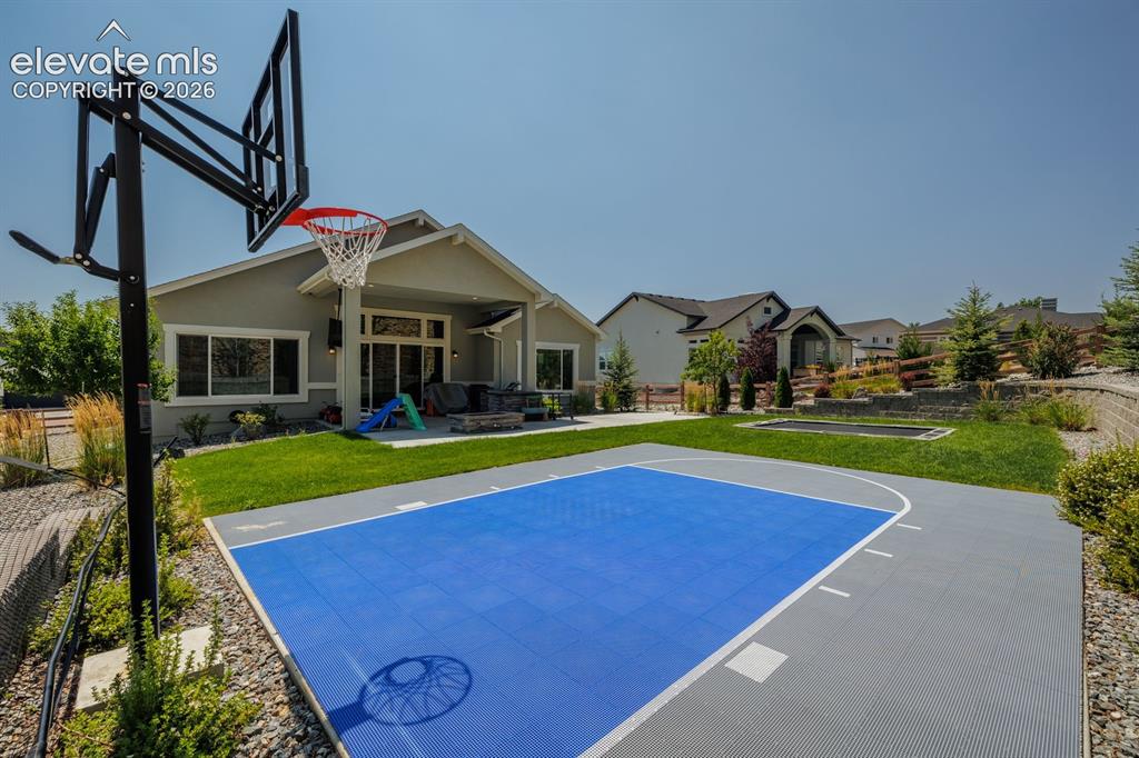 Image 42 of 47: Basketball set up with may