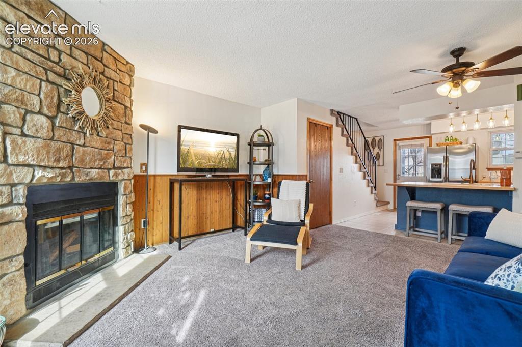 Image 6 of 24: Real wood burning fireplace!