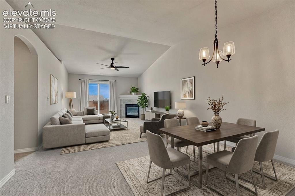 Image 2 of 36: Virtually staged living/dining