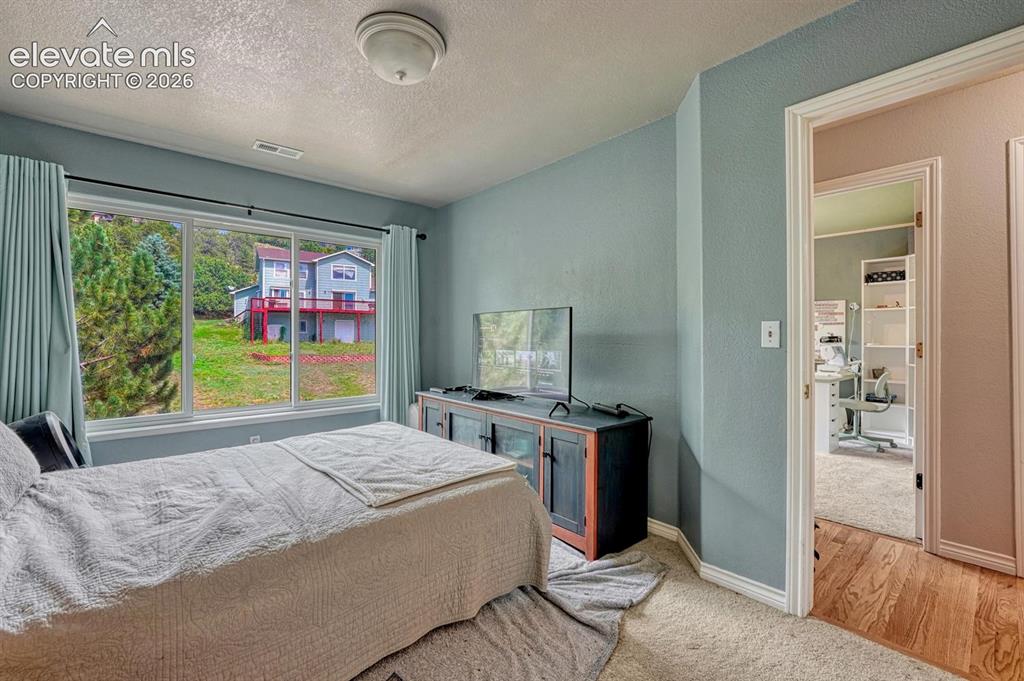 Image 29 of 41: Wall-to-wall carpeting with light-toned walls and trim, featuring a large w