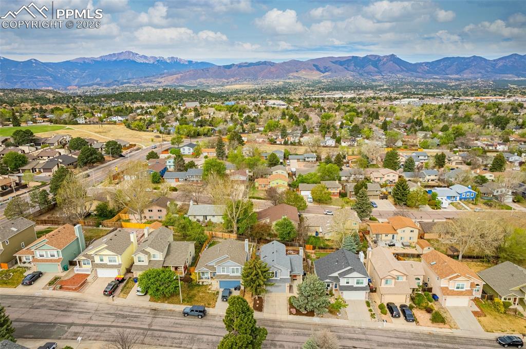 Image 36 of 41: Residential neighborhood featuring a variety of single-family homes, mature