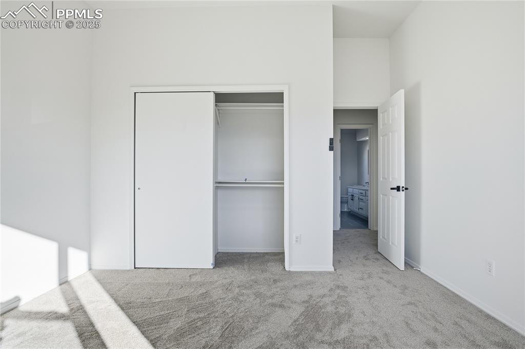 Image 25 of 42: Unfurnished bedroom featuring light colored carpet and a closet