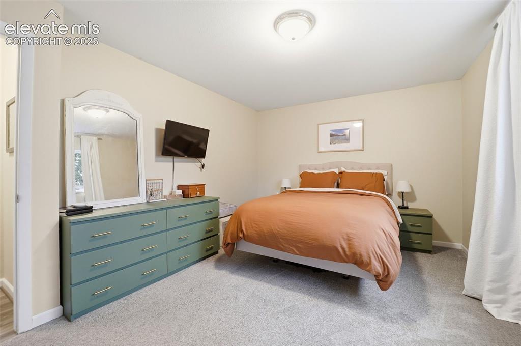 Image 29 of 38: Carpeted room with neutral-toned walls, featuring a ceiling-mounted light f