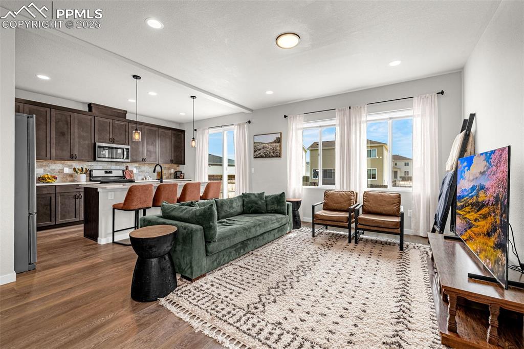 Image 5 of 40: Living room and kitchen main level