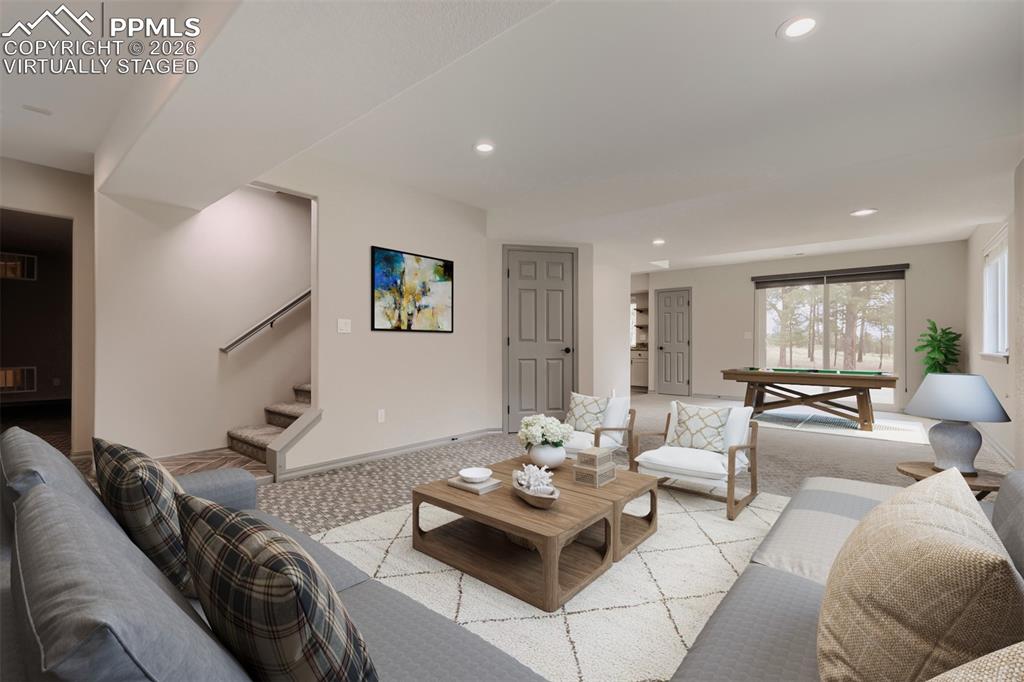 Image 33 of 48: Virtually staged game room.