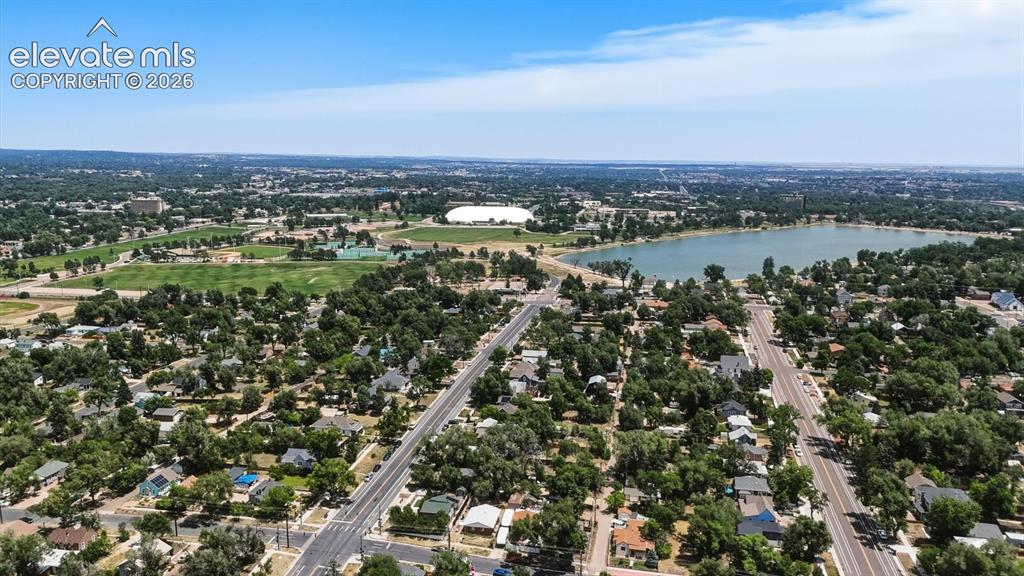 Image 43 of 48: Aerial view of Memorial Park and Prospect Lake.