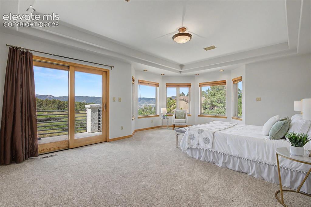 Image 21 of 50: Expansive room featuring light-toned carpeting and multiple windows