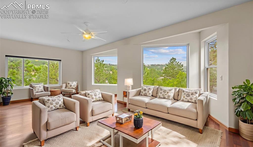 Image 6 of 42: Virtually staged; each room is designed to emphasize the beauty of the surr
