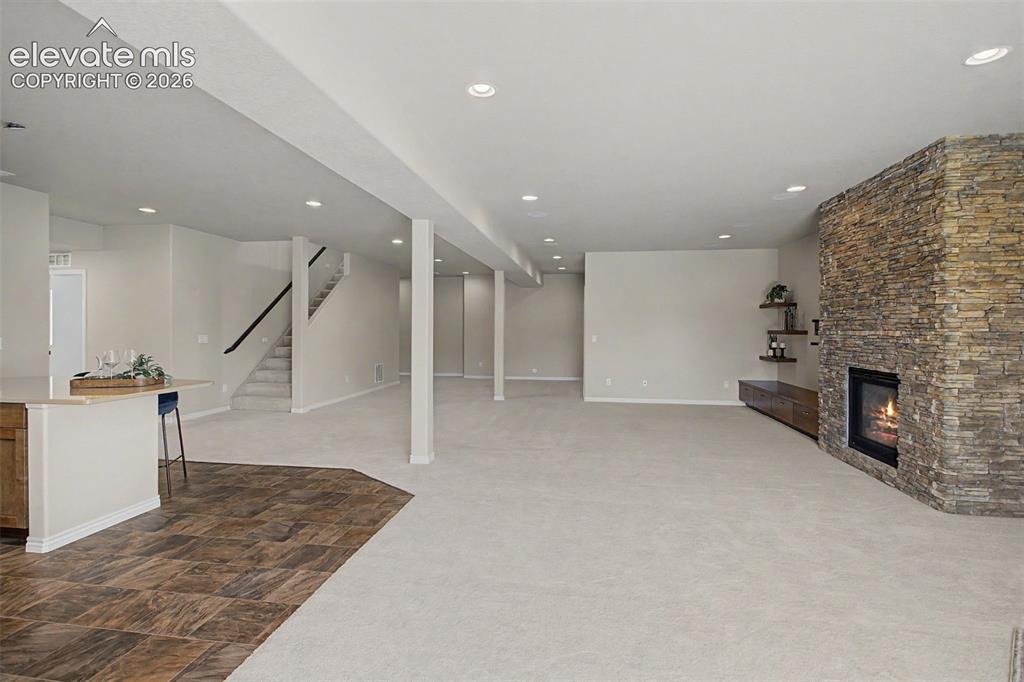 Image 31 of 50: Huge rec room space in basement