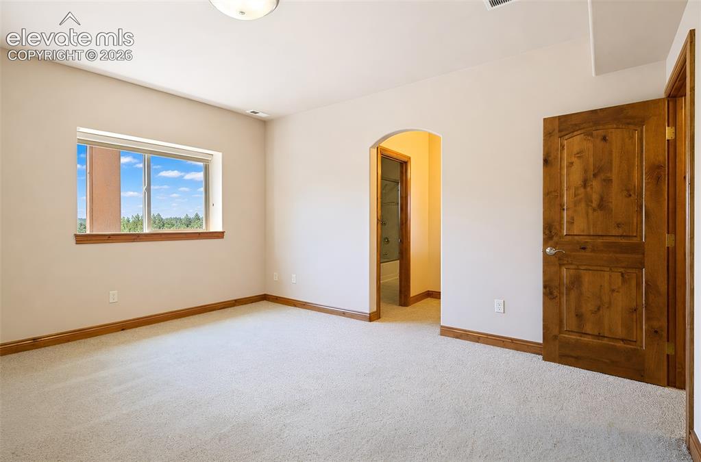 Image 41 of 48: Basement bedroom #2 with walk in closet (alternate view) - Jack and Jill ba
