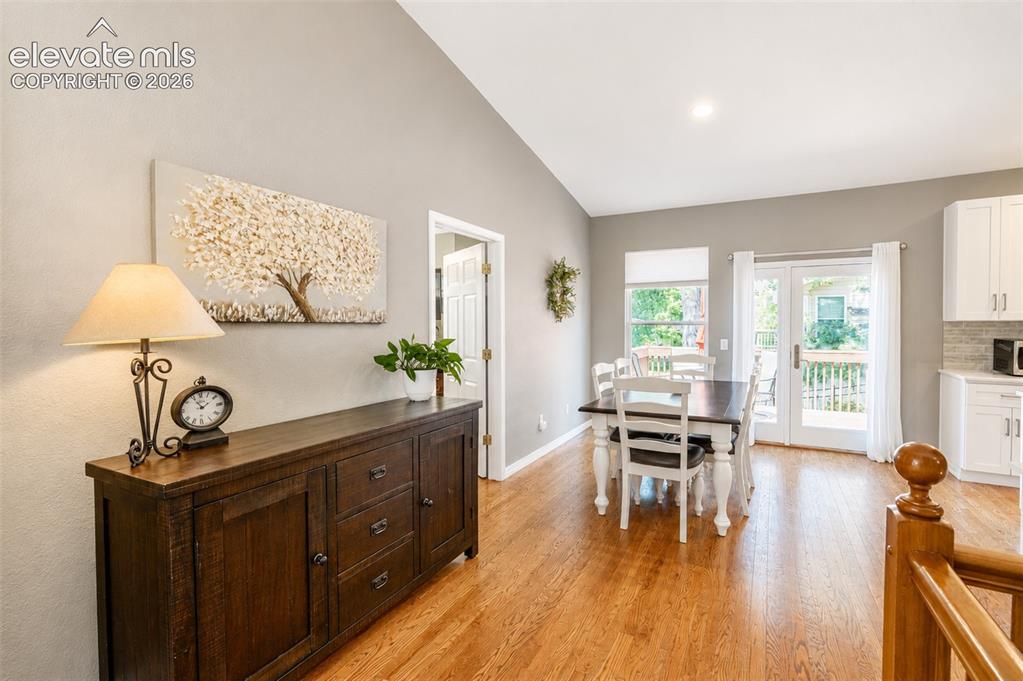 Image 17 of 50: Dining area with walk out deck/door to bedroom (2) - main floor