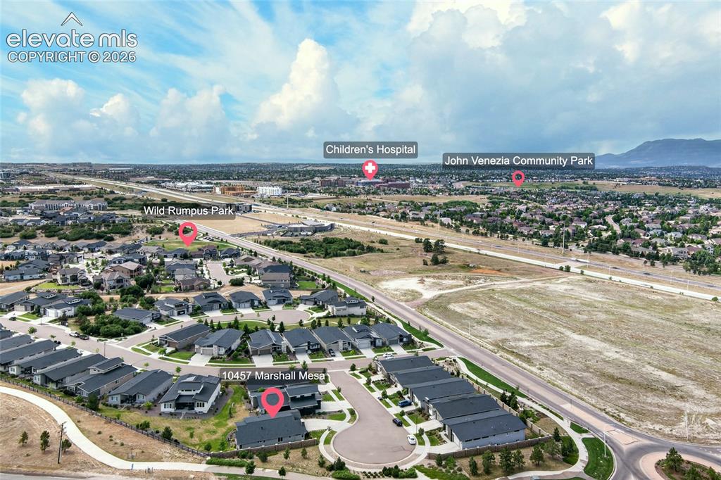 Image 50 of 50: Aerial perspective showcasing a residential community with contemporary hom