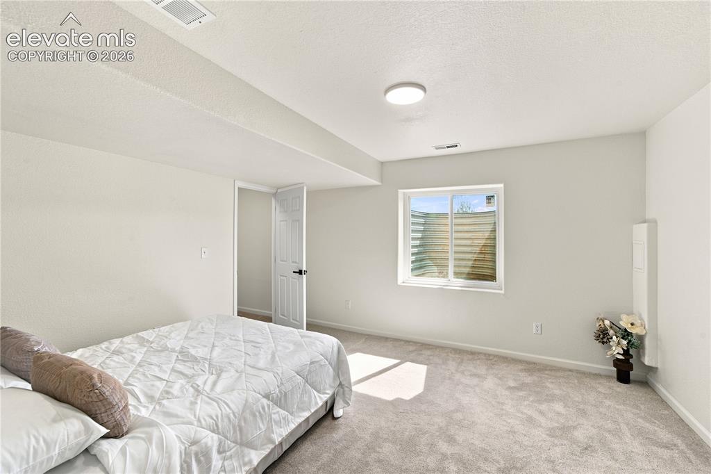 Image 18 of 40: Room featuring a white wall finish, light gray carpet flooring, and a singl