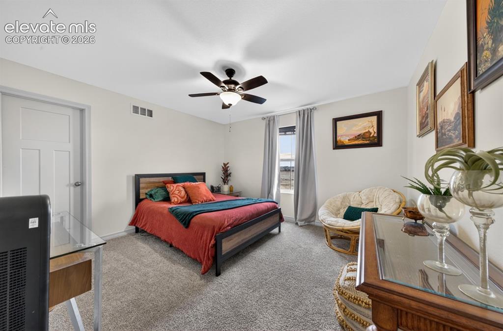 Image 40 of 50: New carpet, ceiling fan, walk-in closet