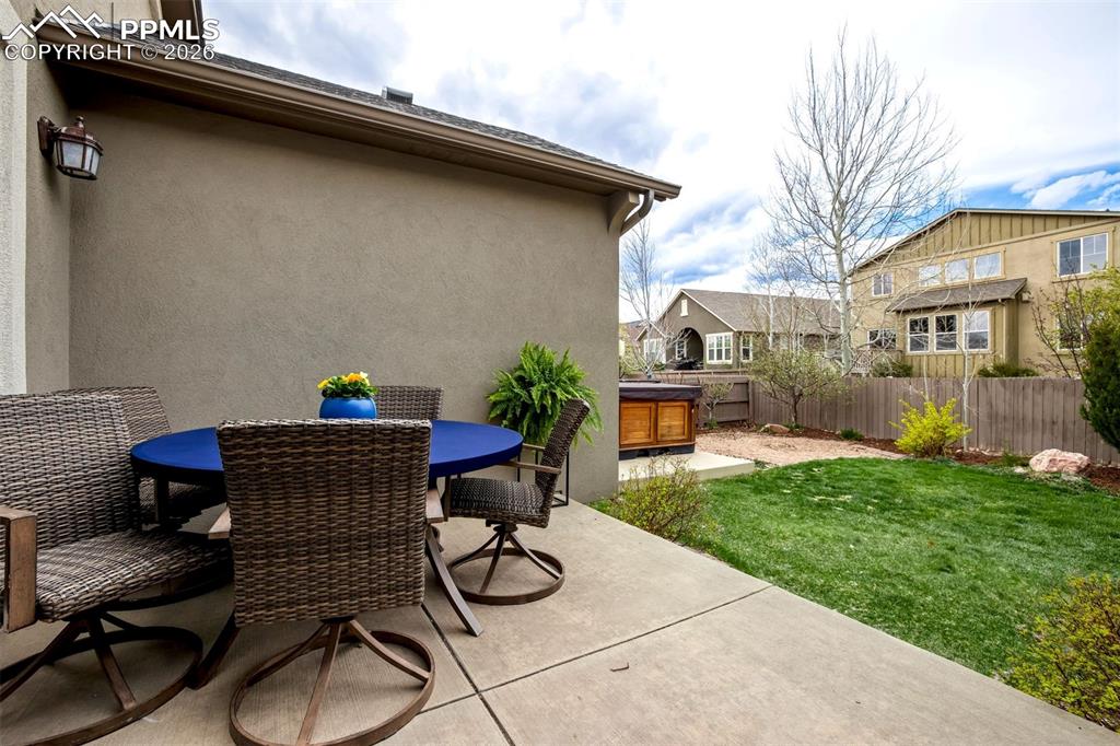 Image 40 of 50: 13 x 10 patio with gas stub for evening bbqs