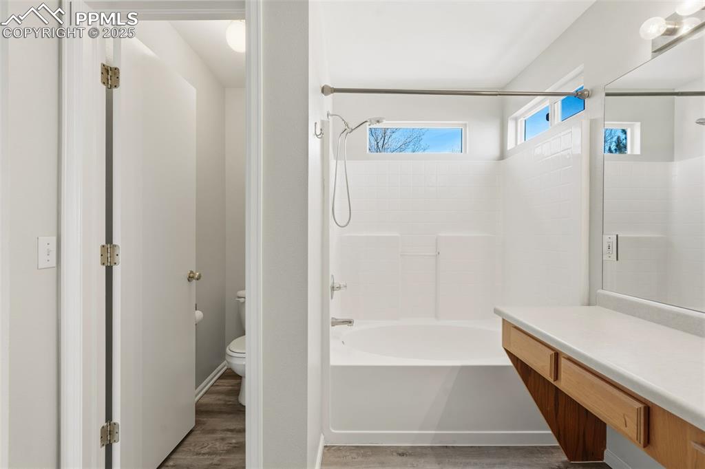Image 22 of 25: Soaking tub and water closet