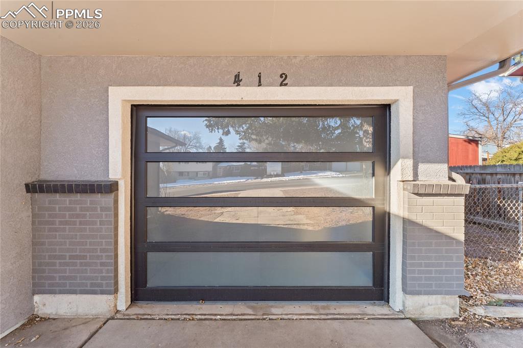 Image 3 of 28: Updated modern garage door