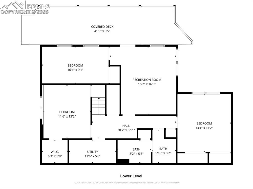 Image 41 of 43: Lower level floor plan