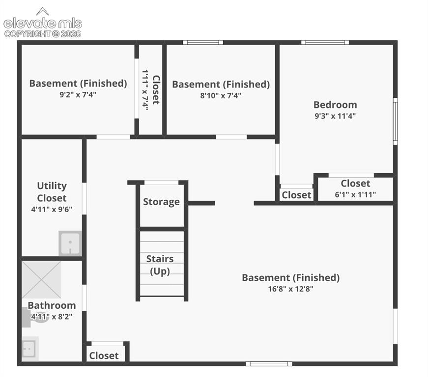 Image 41 of 48: Basement. Smaller finished spaces were used as storage and workshop and are