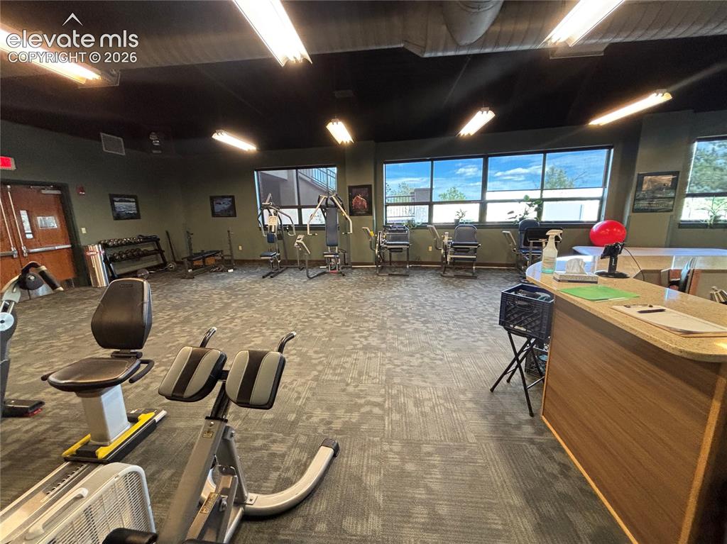 Image 25 of 27: Spacious room featuring broad windows, commercial-grade carpet, overhead fl