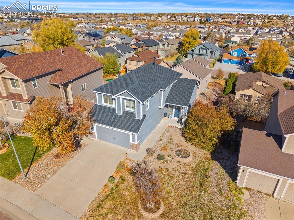 Image 32 of 47: Aerial perspective of suburban area