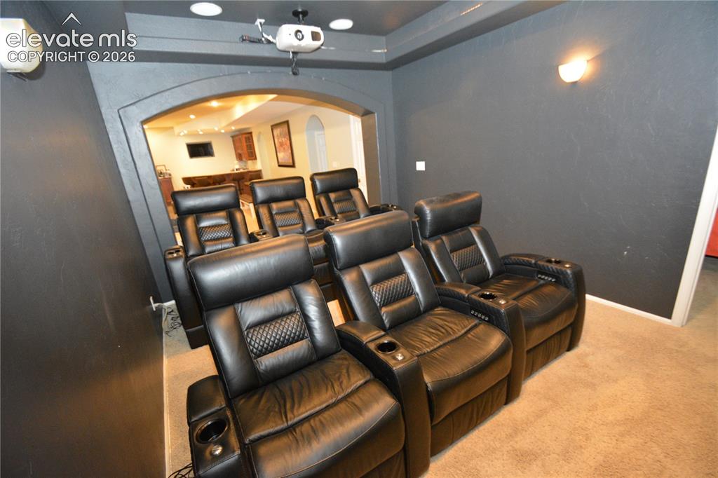 Image 44 of 48: basement media room.