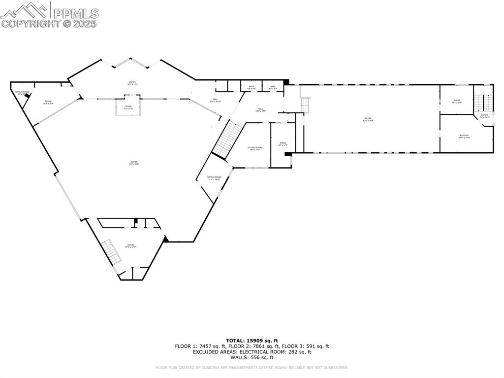 Image 46 of 49: Upper level floor plan, including sanctuary