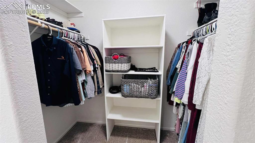 Image 17 of 35: Walk in closet featuring carpet flooring