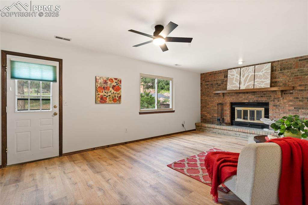 Image 18 of 32: Walkout to a patio and large backyard