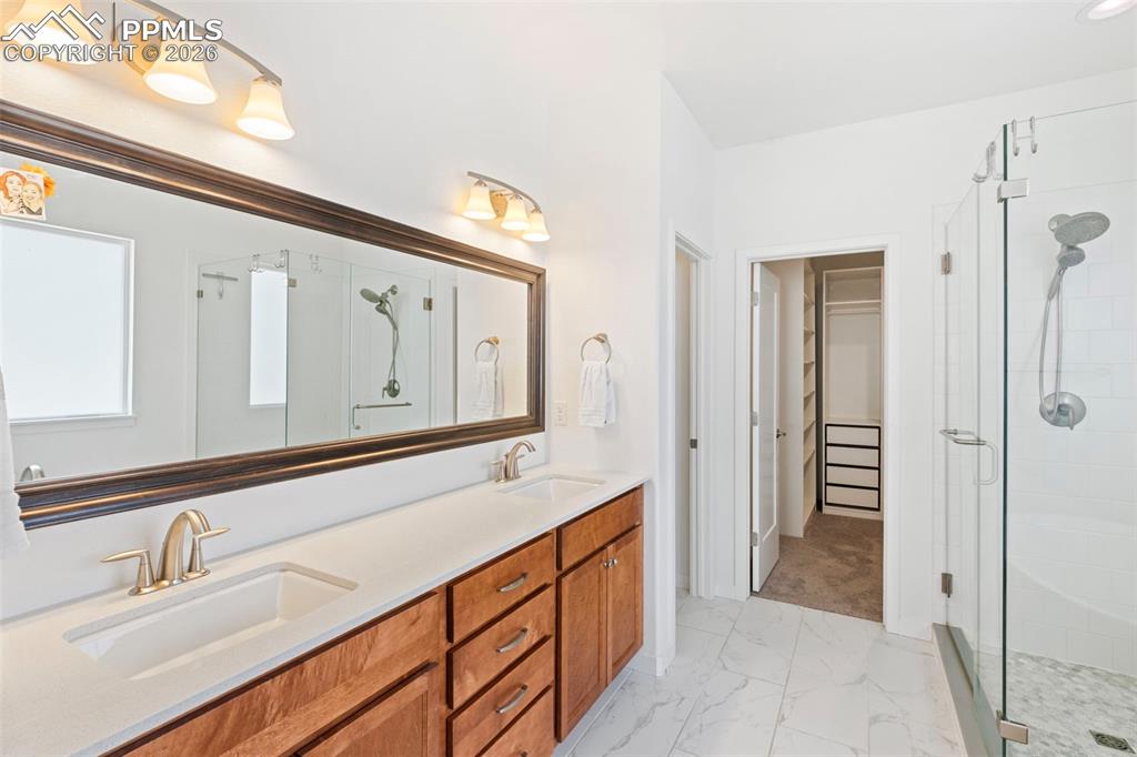 Image 16 of 44: Well appointed primary bathroom!