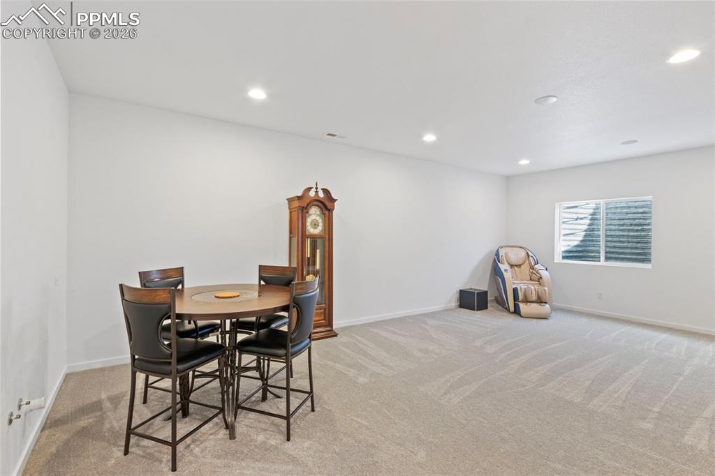 Image 27 of 44: Huge basement with a large unfinished are great for storage!