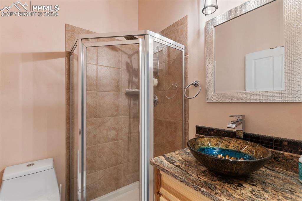 Image 25 of 50: Living Room with pellet stove