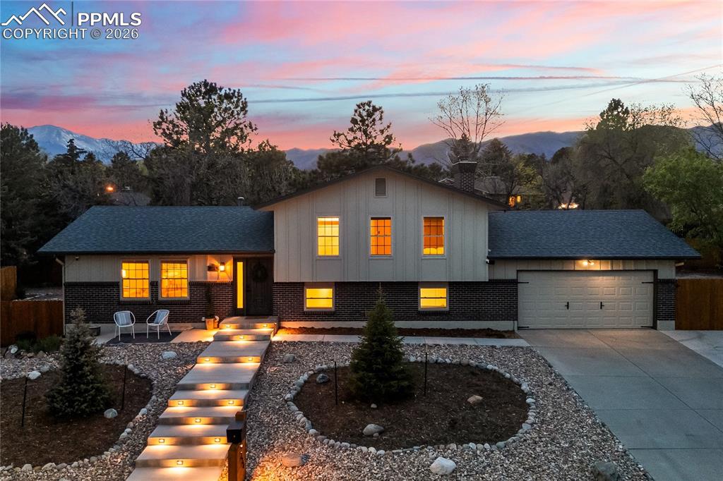Image 1 of 50: Twilight over Golden Hills! Welcome your guests with designer five-foot-wid