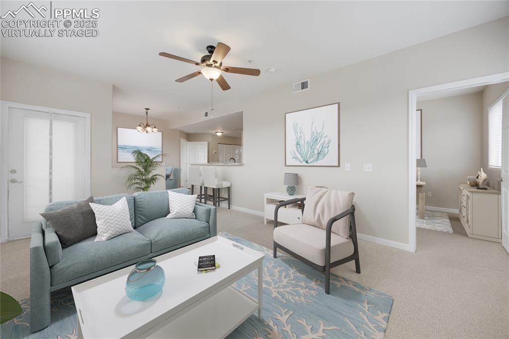 Image 16 of 42: Virtually staged to give viewer an idea of furniture layout